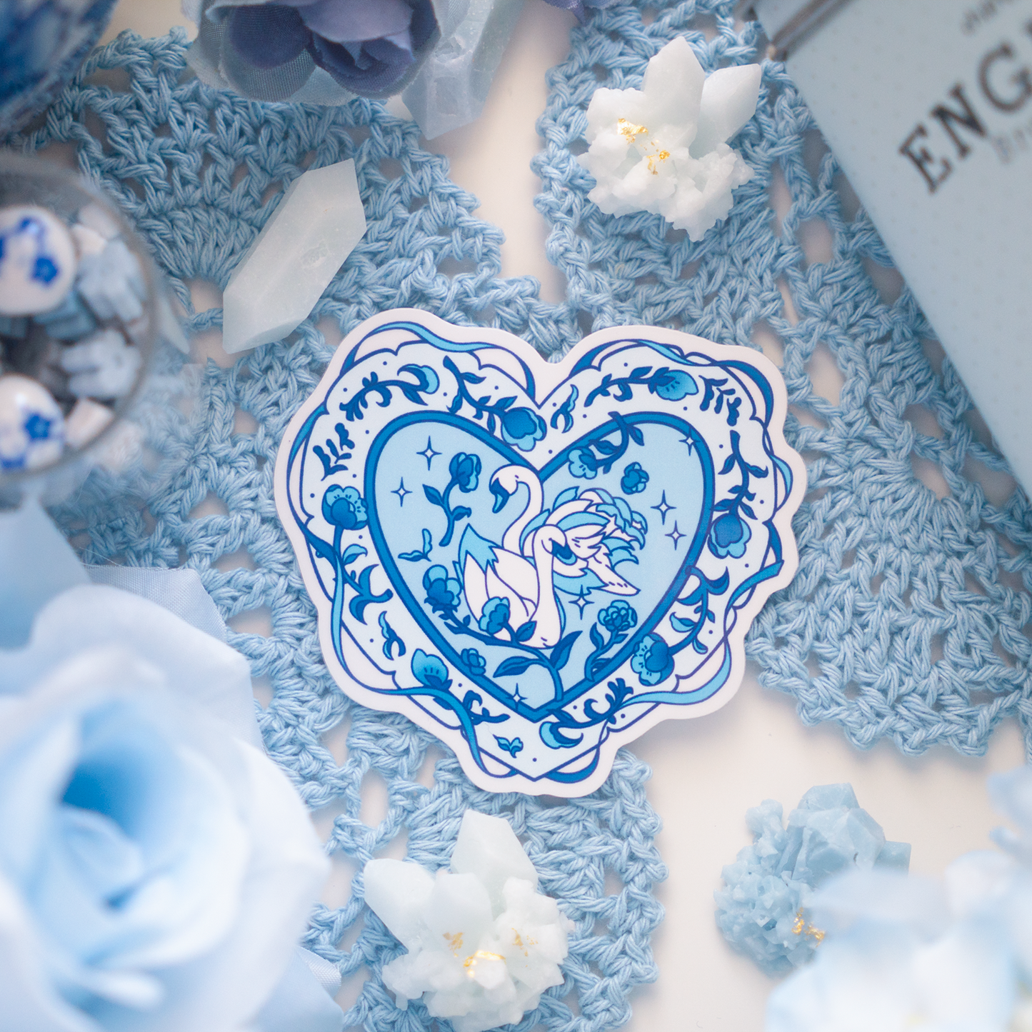 Blueming Swan Transparent Sticker 3" (2 DESIGNS)