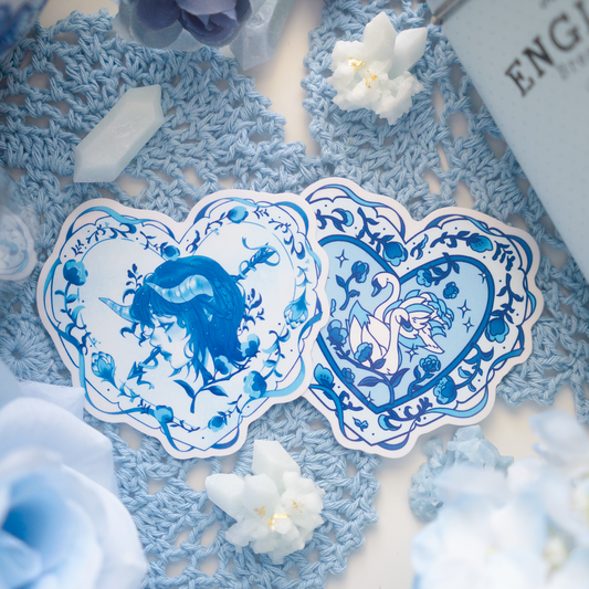 Blueming Swan Transparent Sticker 3" (2 DESIGNS)