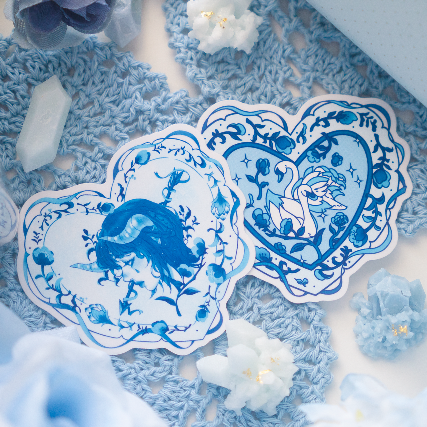 Blueming Swan Transparent Sticker 3" (2 DESIGNS)