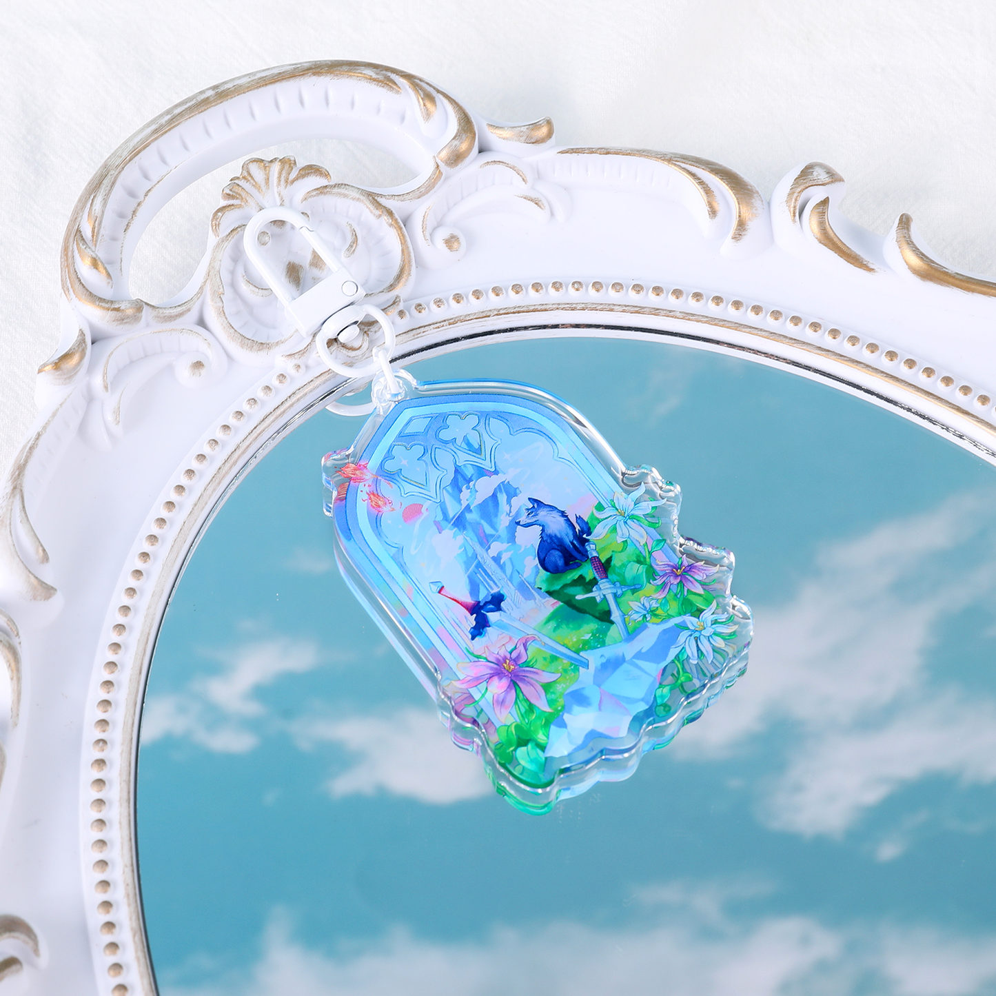 Final Fantasy XVI FF16 Acrylic Keychain Video Game Inspired Accessory Clive Rosfield and Torgal Square Enix