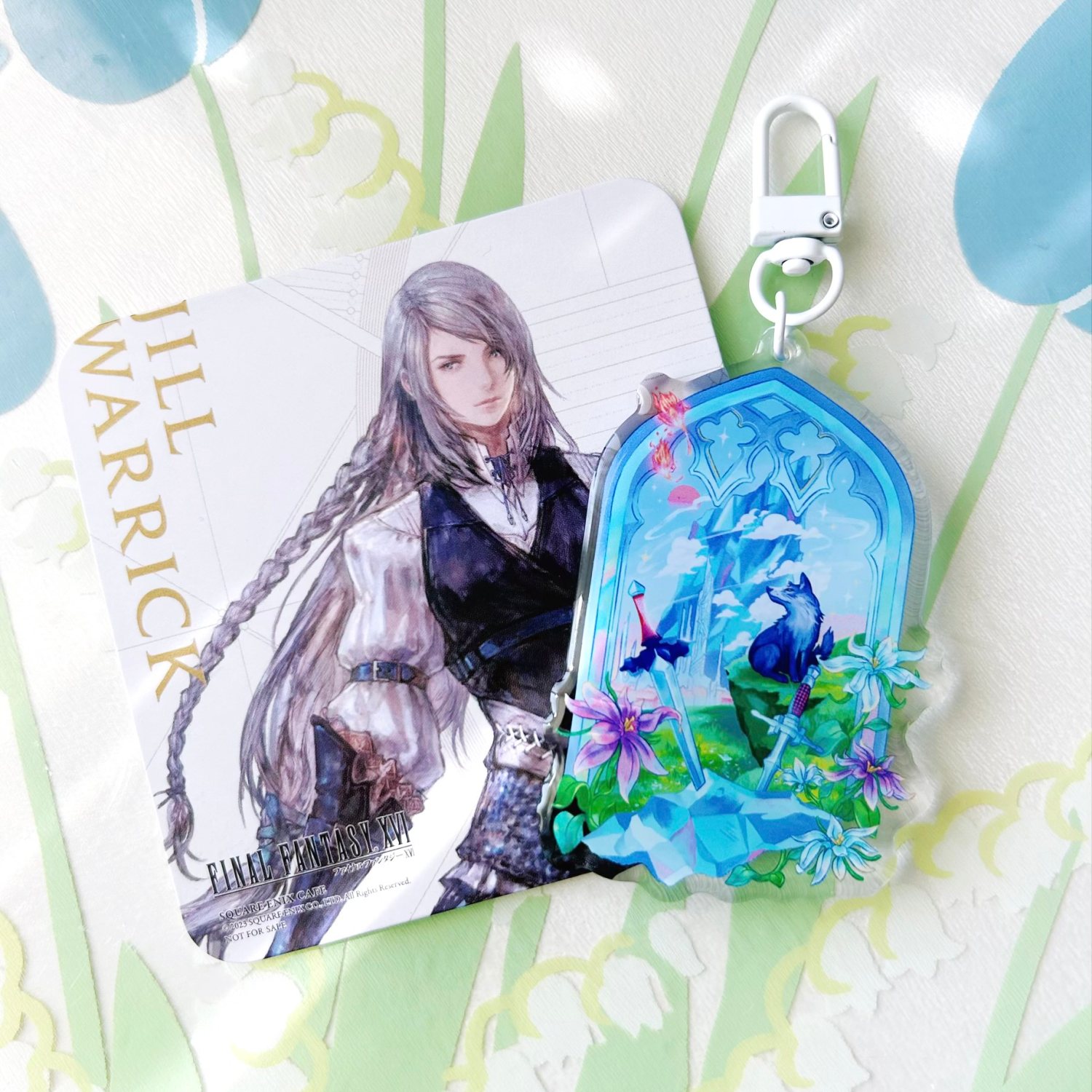 Final Fantasy XVI FF16 Acrylic Keychain Video Game Inspired Accessory Clive Rosfield and Torgal Square Enix