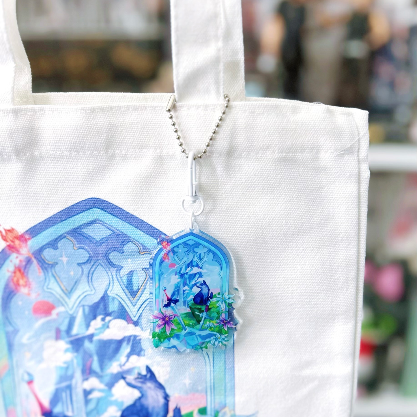 Final Fantasy XVI FF16 Acrylic Keychain Video Game Inspired Accessory Clive Rosfield and Torgal Square Enix