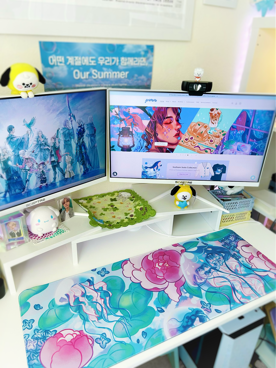 Jellyfish Garden Adorable Ocean Mousepad Desk Mat Gaming Set-up