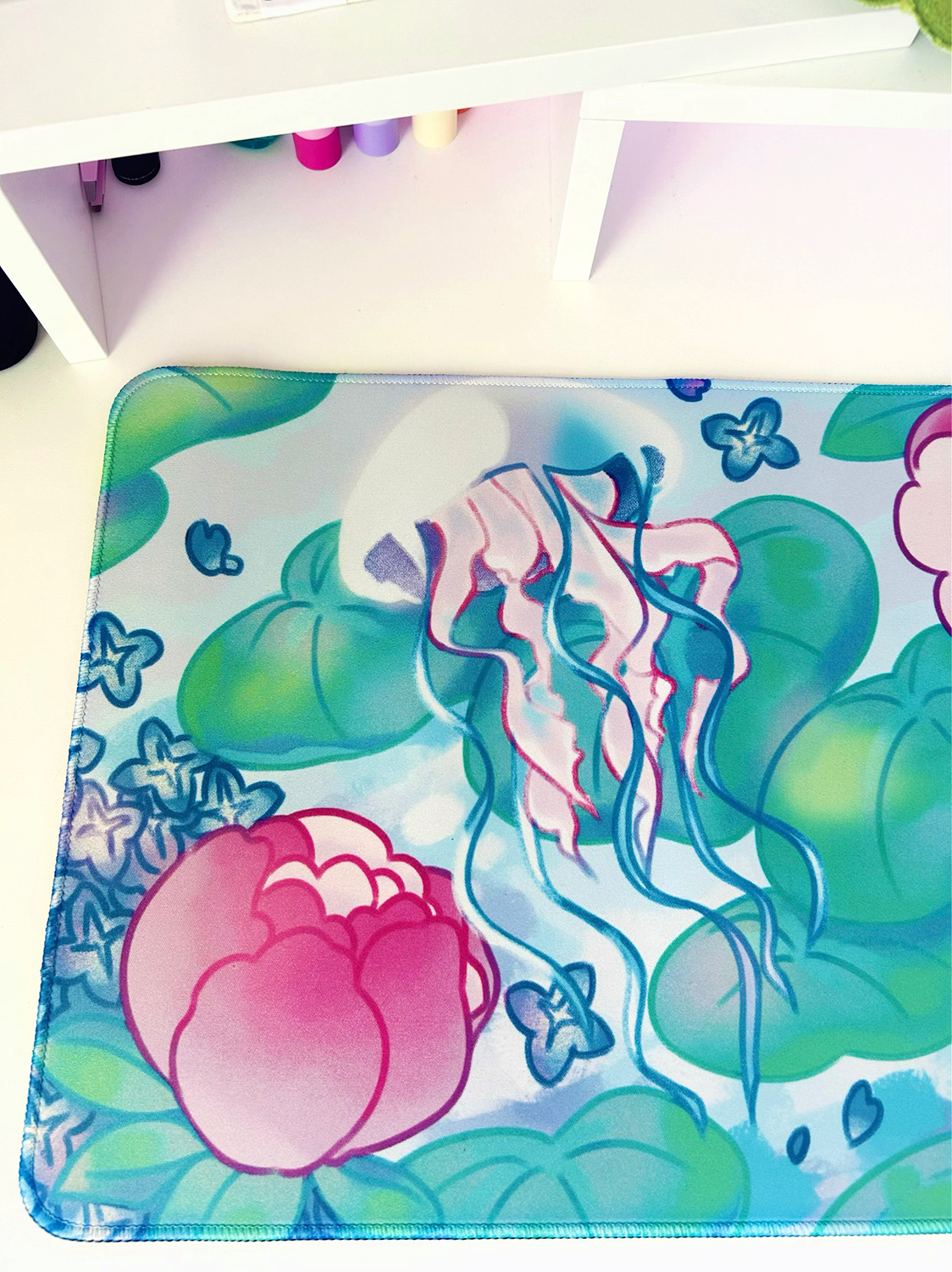 Jellyfish Garden Adorable Ocean Mousepad Desk Mat Gaming Set-up