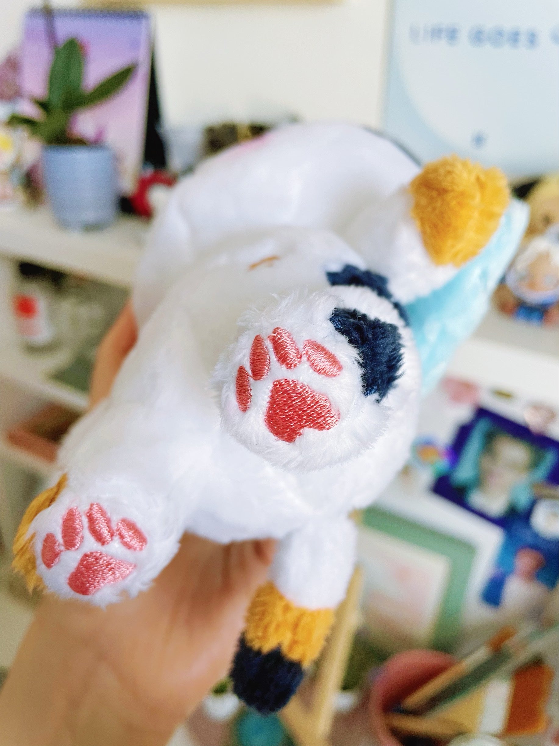 Adorable Calico Cat Plush Stuffed Toy with Angel Wings