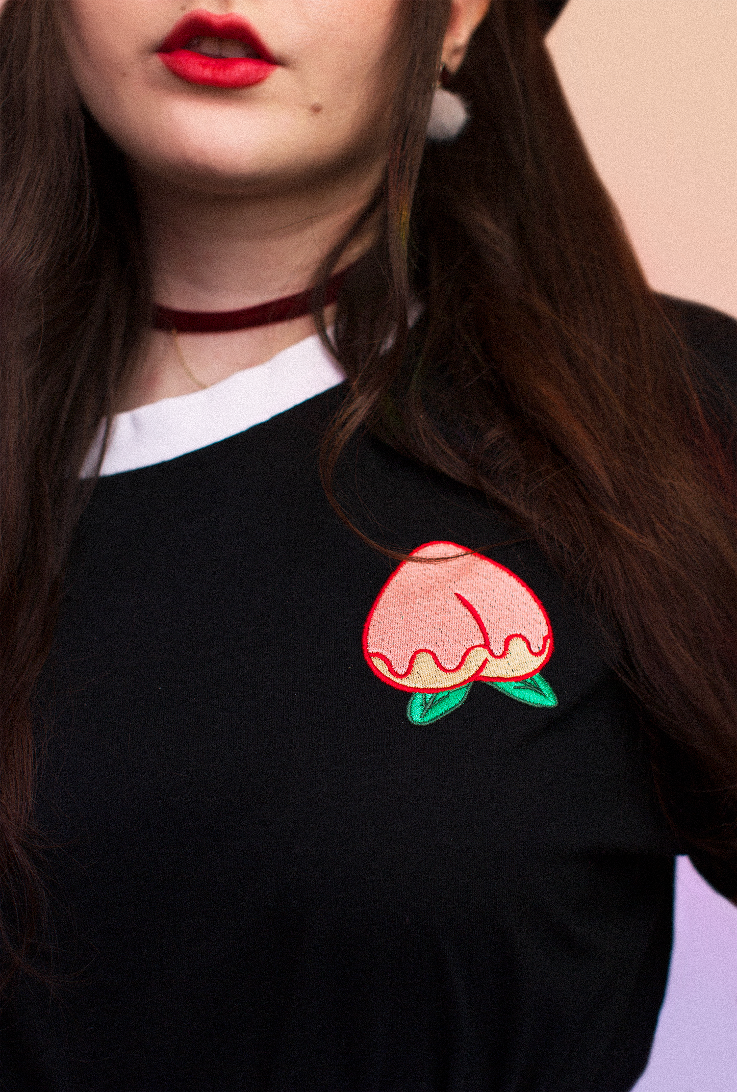 "peach HEROINE" Elbow Length Tee -PREORDER-