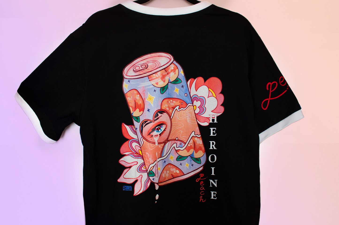 "peach HEROINE" Elbow Length Tee -PREORDER-