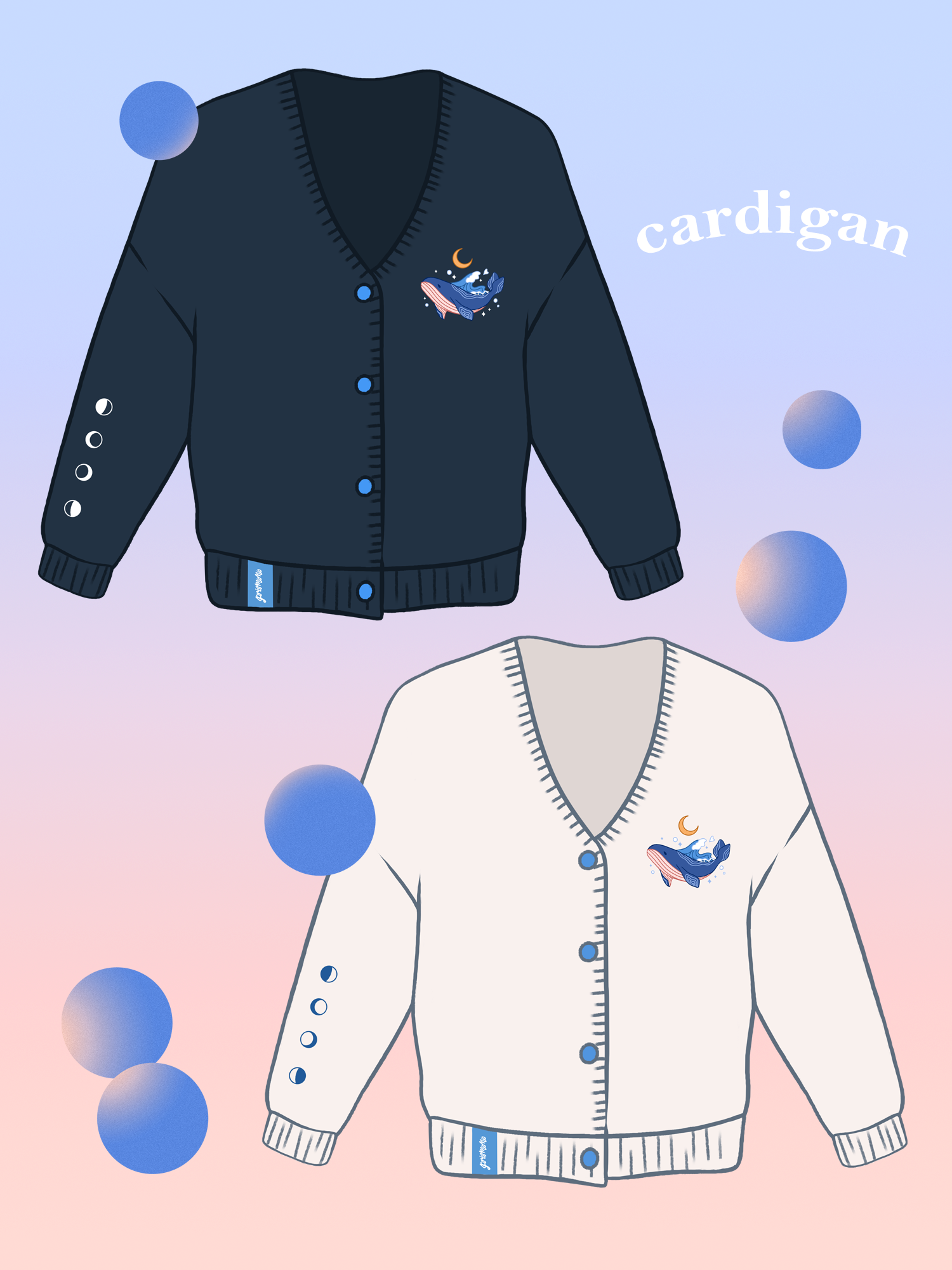 Adorable Ocean Whale Aesthetic Unisex Cardigan Kawaii Fashion