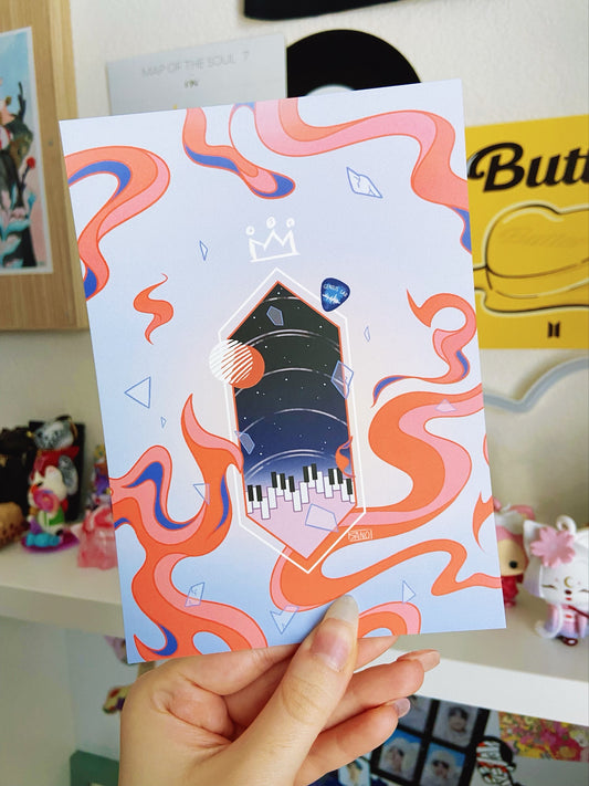 BTS Suga Min Yoongi Postcard Print Kpop Music