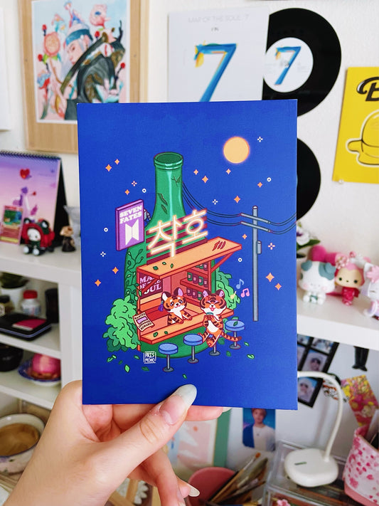 Adorable BTS Chakho Postcard Print Kpop Music