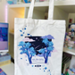 A high quality canvas tote bag in honor of Tomorrow x Together's song Blue Spring from their ACT: Sweet Mirage tour Kpop