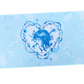 Decorative heart-shaped cupid swan themed mousepad desk mat for cute gaming set-ups and coquette blue and white theme.