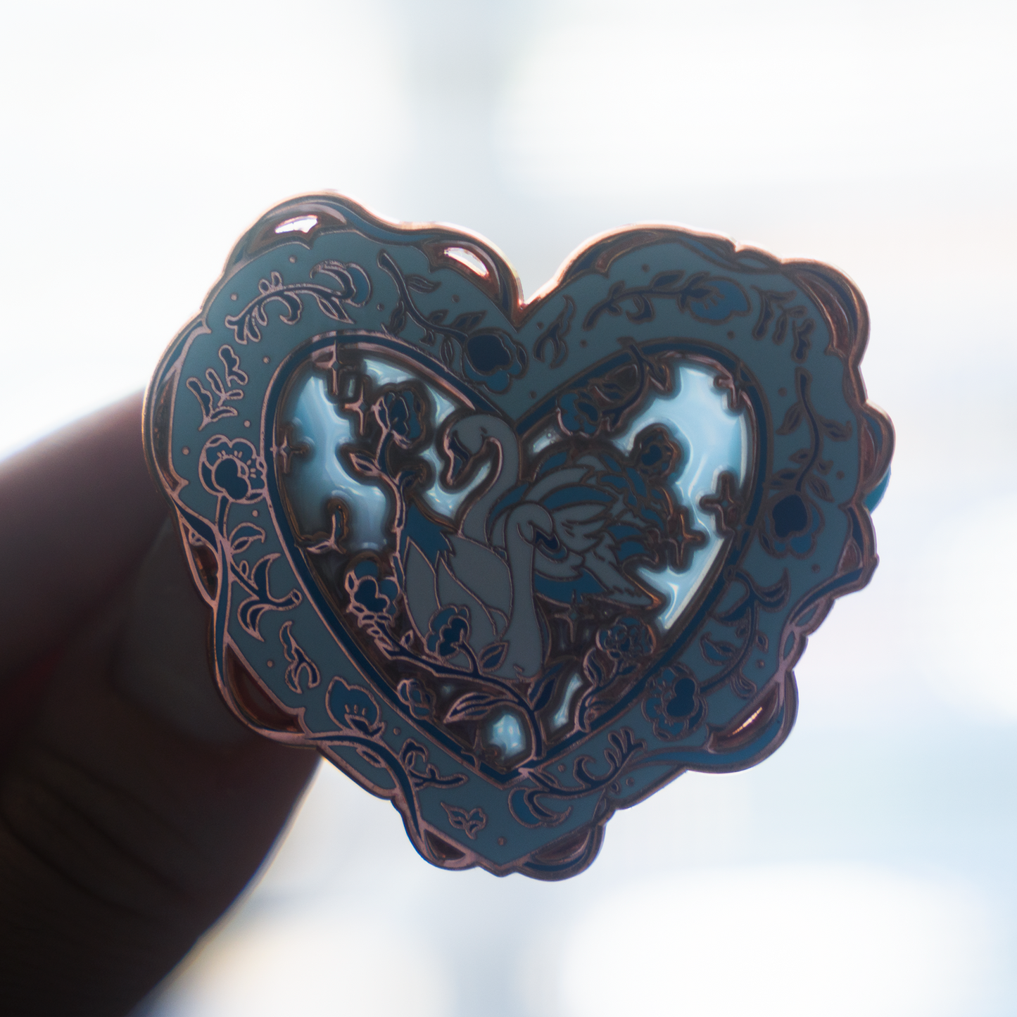Blueming Swan Stained Glass Enamel Pin