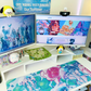 A high quality wide mousepad mat featuring Prismono's Jellyfish Garden concept