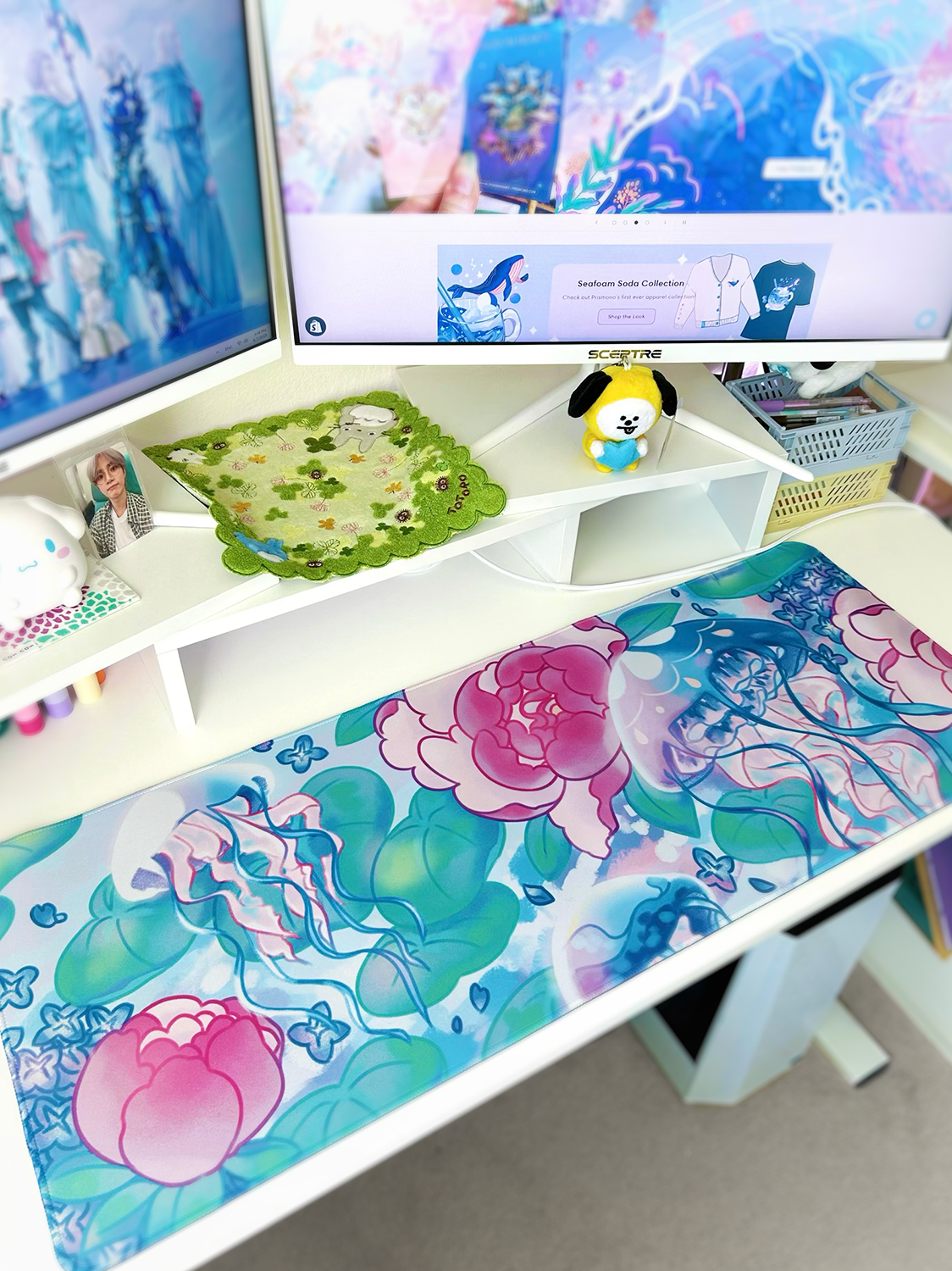 Jellyfish Garden Adorable Ocean Mousepad Desk Mat Gaming Set-up