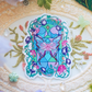 Stained Glass Butterfly Floral Transparent Sticker 3 Inch Ghibli Cozy Aesthetic