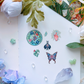 Stained Glass Butterfly Floral Transparent Acrylic Keychain Ghibli Cozy Aesthetic Sticker Sheet Stationery set