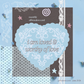 Monthly affirmation card with decorative border on a blue background for snail mail club