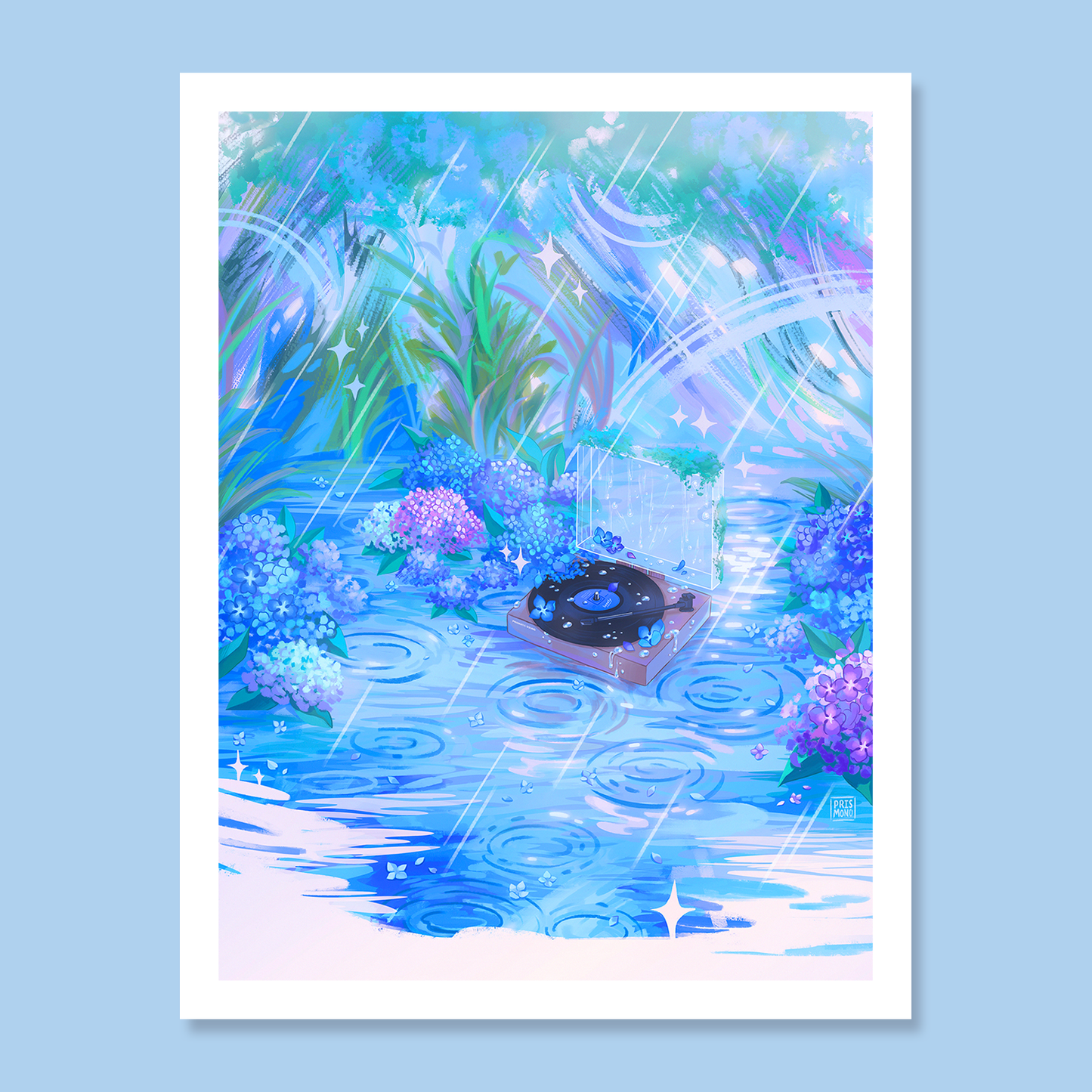 "Rainy Hydrangeas" Art Print & Postcard (2 SIZES)