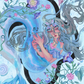 Fantasy illustration of a mermaid with musical elements and floral decorations.