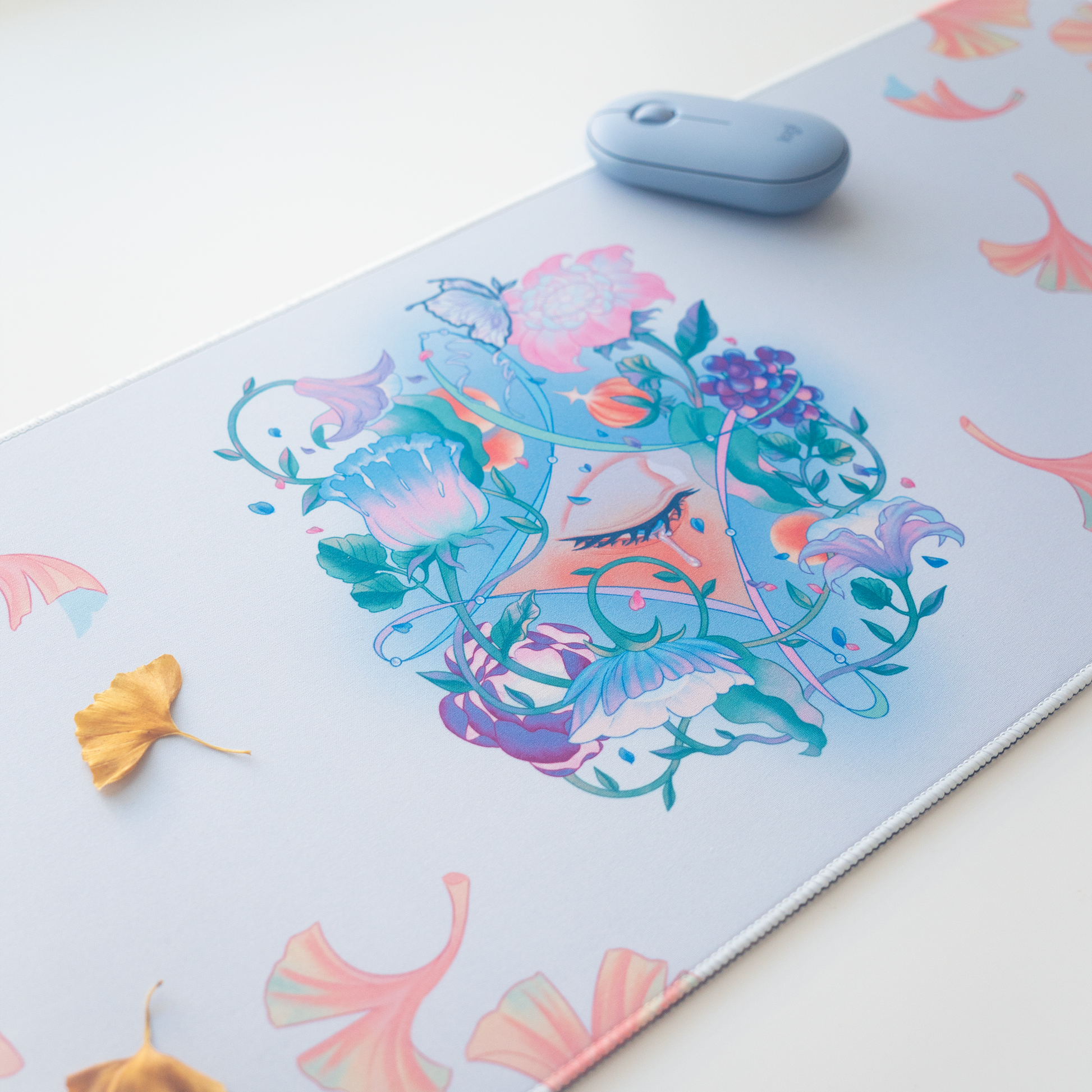 sugarplum Botanical Floral Rubber Gaming Mousepad Mat
