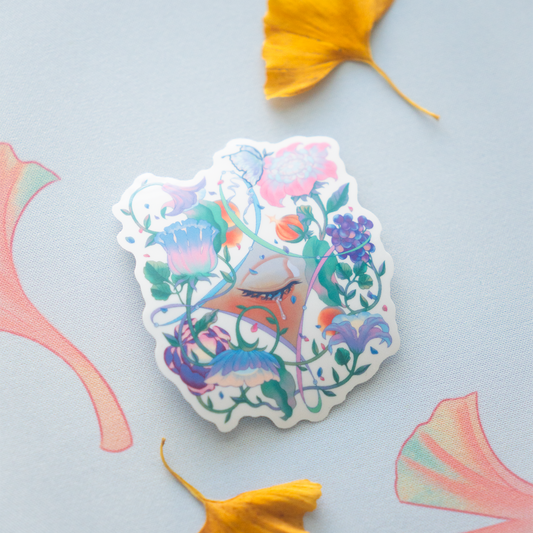 sugarplum Botanical Floral Clear Transparent Sticker for Stationery and Crafts and Decorating