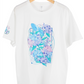 Music Record Hydrangea Crewneck T-shirt Elbow Length Sleeves Illustration Inspired by Japanese Flower Anime Art 