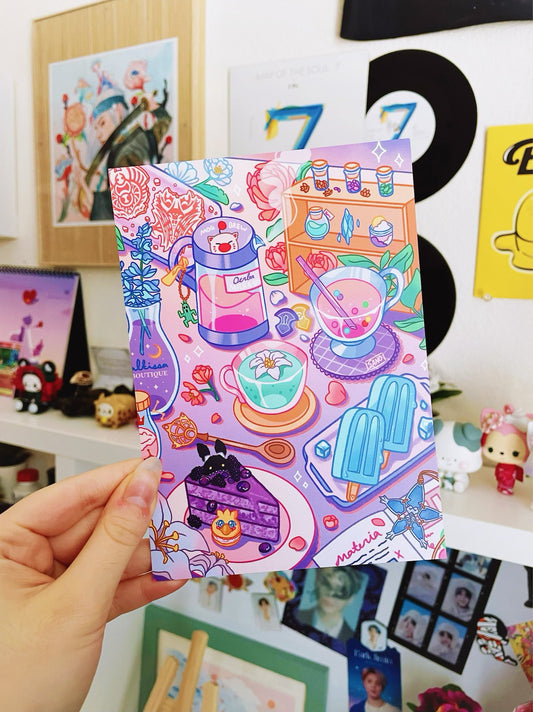 Final Fantasy Kingdom Hearts Cafe Postcard Print Adorable Square Enix