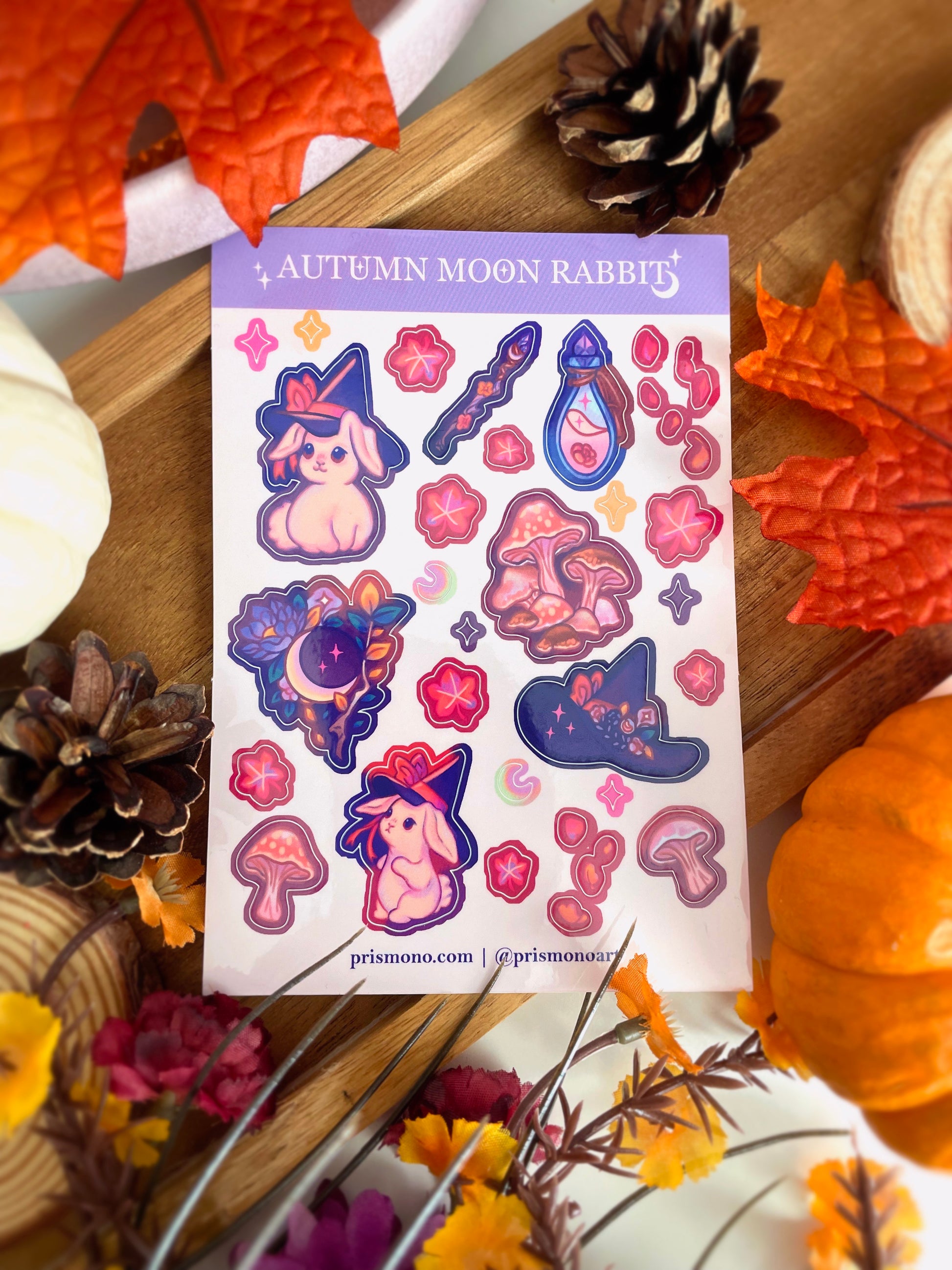 Adorable Autumn Moon Rabbit Sticker Sheet
