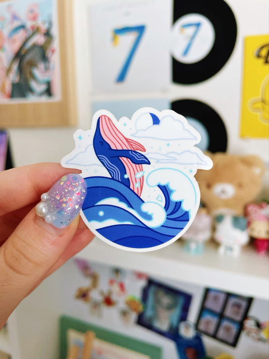 Adorable Ocean Whale Aesthetic Sticker Kawaii