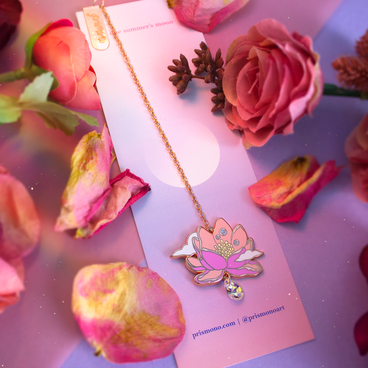 Flower Lotus Moon Adorable Metal Bookmark