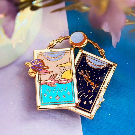 Pretty Moon Tarot Card Enamel Lapel Pin Badge Celestial Aesthetic