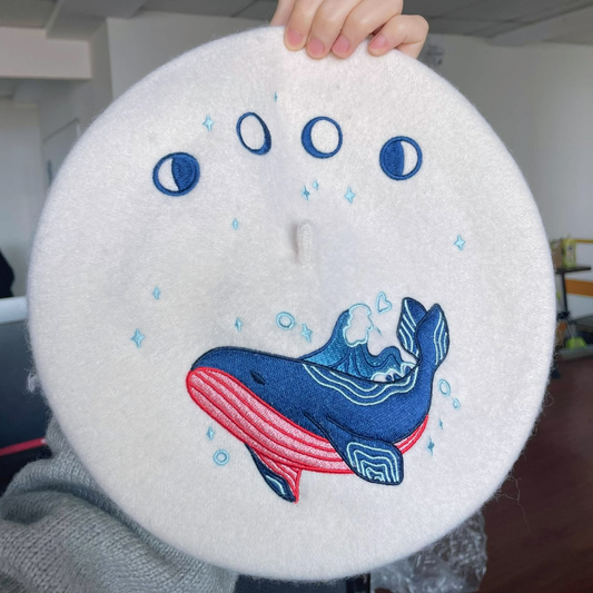 Adorable Ocean Whale Aesthetic Beret Kawaii Lolita Fashion