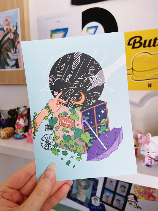 BTS Kim Namjoon RM Moonchild Postcard Print Kpop Music