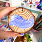 Ocean Wave Acrylic Painting on a Wood Slice